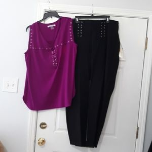 NYGARD Slim Luxe Pants and Blouse Set